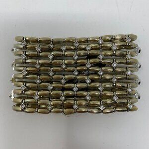 NEW king square stretch 10 strand champagne gold bracelet